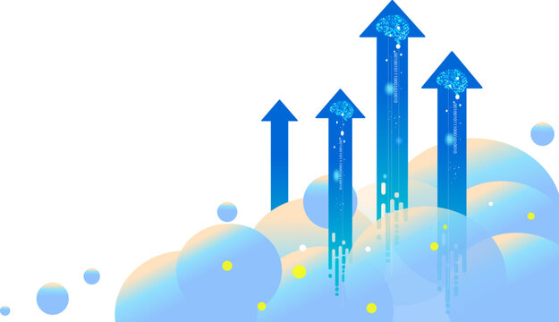 Abstract vector background of AI and cloud computing for business growth and data analytics