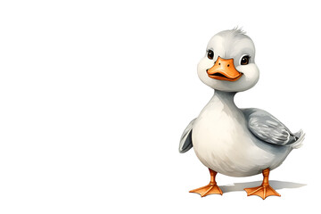 Fototapeta premium Cute watercolor illustration of a duck character
