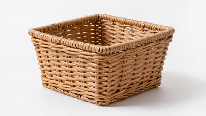Fototapeta premium Square Woven Wicker Storage Basket