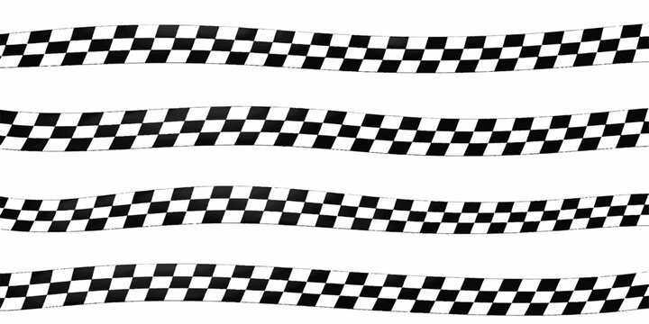 Seamless geometric texture featuring a black and white checkered flag pattern with a square tile design perfect for a racing background or abstract chessboard wallpaper vector illustration