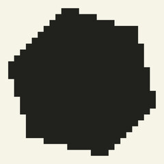 Fototapeta premium Vector retro pixel art geometric shape. Minimal 8-bit style frame and abstract design element isolated on background.