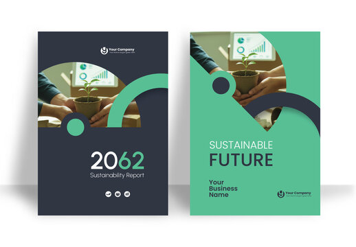 Modern Eco Friendly Sustainability Annual Report Cover and Company Profile Template.	

