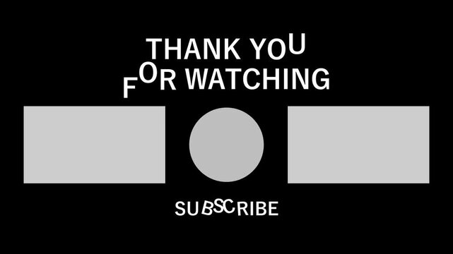 end screen youtube template. simple motion end screen black background