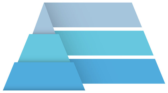 Pyramid diagram with three segments, infographic template