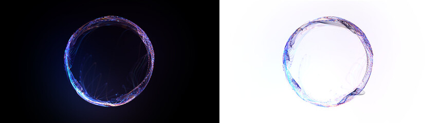 gradient sphere neon glowing light artificial intelligence aura plasma effect cosmic energy wavy round ball energy core black screen futuristic AI digital sci-fi visual depth atmosphere © RIHAN