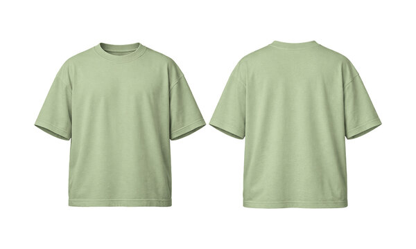 Boxy shirt light green tshirt both front and back sides offers a modern structured style.