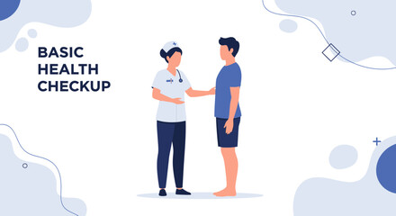 Fototapeta premium Doctor and Patient Health Checkup Illustration