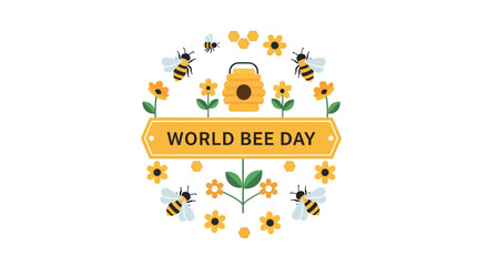 Naklejka premium world bee day illustration