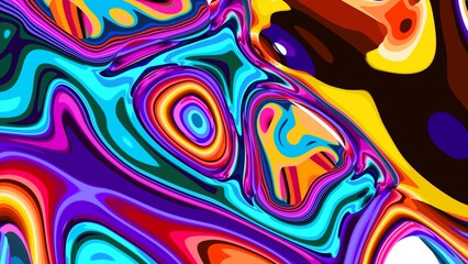 Fototapeta premium Vibrant abstract fluid art with bold colorful swirls and patterns