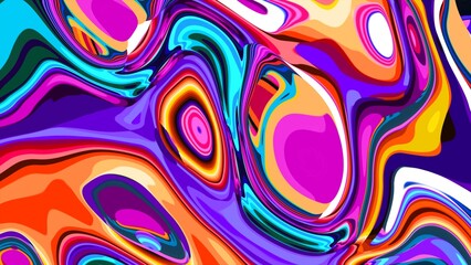 Fototapeta premium Vibrant abstract colorful fluid art with swirling patterns