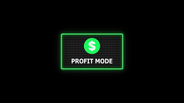 Digital dollar sign animation green grid background profit mode text effect for financial technology concepts and modern digital banking virtual currency