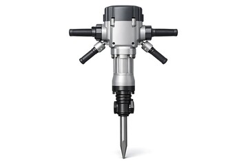 Naklejka premium Professional Industrial Jackhammer Demolition Tool on White Background