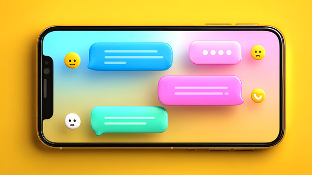 Imessage Chat Layout on  with Bubble Messages Alerts Contacts and Modern Messaging UI Vector Illustration Stock Vector