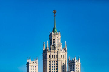 Fototapeta premium A high-rise building on Kotelnicheskaya Embankment in Moscow