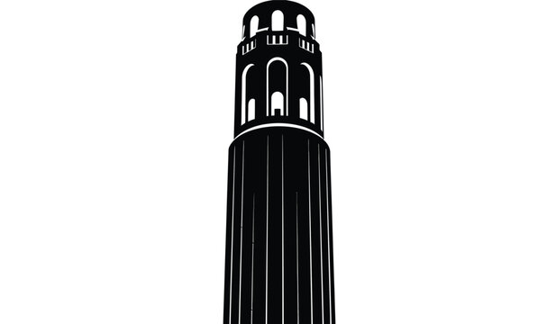 This striking black and white illustration depicts the sather tower also known as the campanile at the university of california berkeley high quality professional