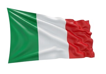 Obraz premium Italian flag waving in the wind with green white and red colors