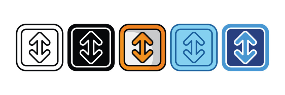 Up Down  Icon Set Multiple Style Collection