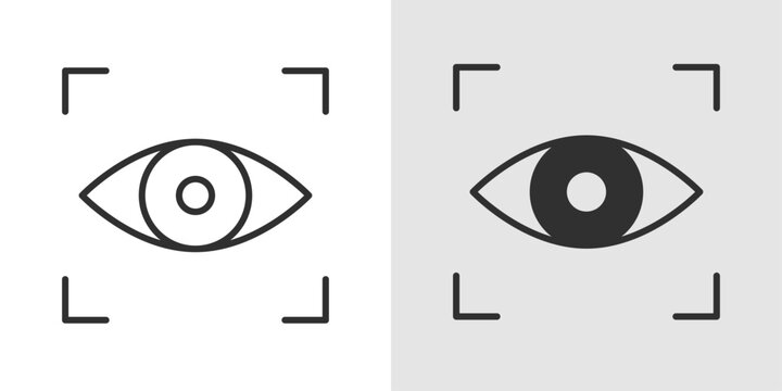 Vision Test Icon representing eye exams, eyesight evaluation, and optical health.