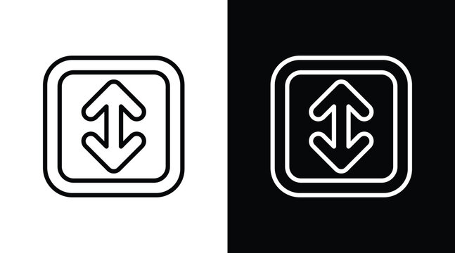 Up Down  White Icon Set Design