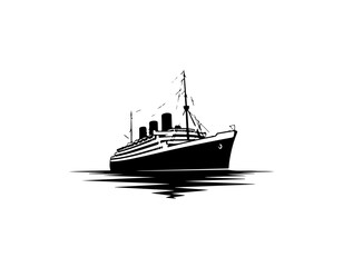 Naklejka premium Vintage Ocean Liner Ship Vector Illustration