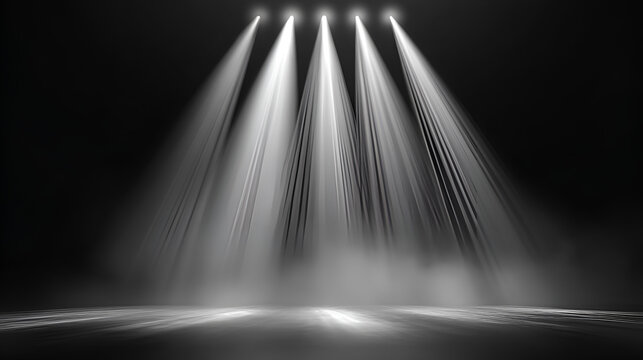 White spotlight beam . Stage light ray overlay effect. Stock Illustration