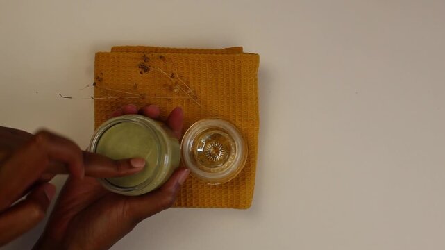 Green Moringa Hair Butter in Glass Jar