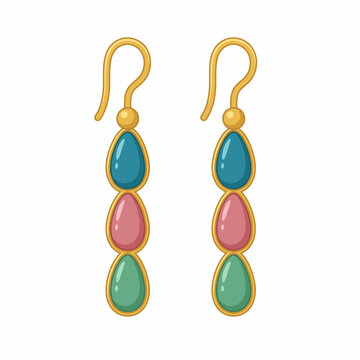 A pair of modern earrings featuring vibrant colors and a contemporary design, representing fashion, elegance, and the allure of jewelry as a personal statement of style.