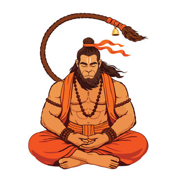 Hanuman Meditating in Lotus Pose