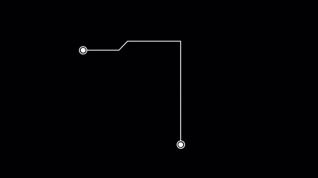 Animation white line HUD information in transparent background 4k 
