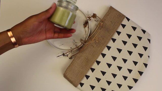 Moringa Hair Food in Glass Jar Close-Up