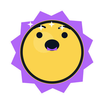 Unique yellow emoji meteor gasp SVG modern vector icon