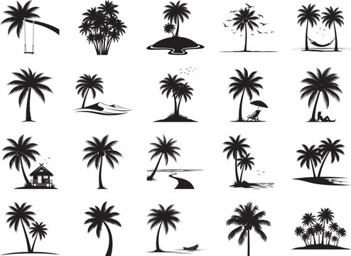 Palm Trees Silhouette Bundle