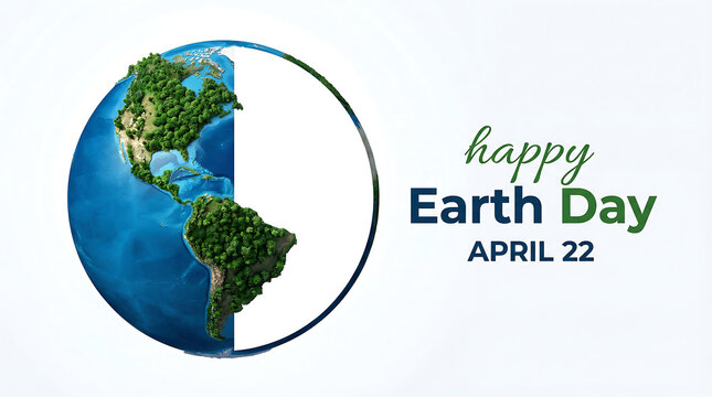 World Earth Day - Half-Earth Half-Forest Globe Design