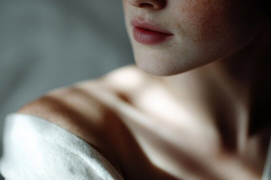 natural skin with visible birthmark in soft light celebrating unique beauty and body positivity