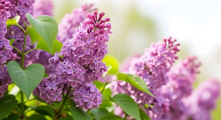 Obraz premium Title close up of lilac blossoms in full bloom springtime beauty description a vibrant close up showcases clusters of purple lilac flowers
