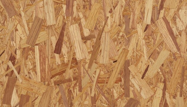 Rustic plywood texture background, OSB wood chipboard panel surface, warm brown timber pattern for construction design