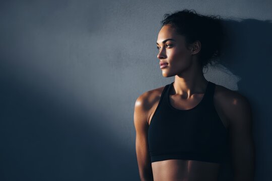 athletic woman in activewear representing body diversity and healthy lifestyle