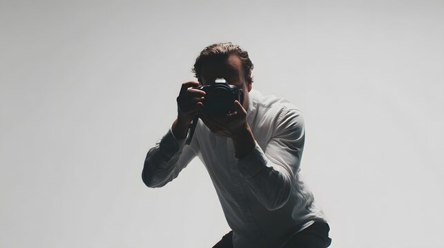 A passionate photographer's intense focus captures a fleeting perfect shot.