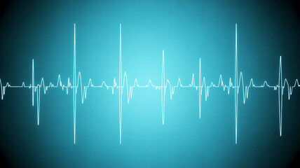 Naklejka premium Dynamic blue digital equalizer display with pulsating wave patterns, representing sound, data, or vital signs in a technological context