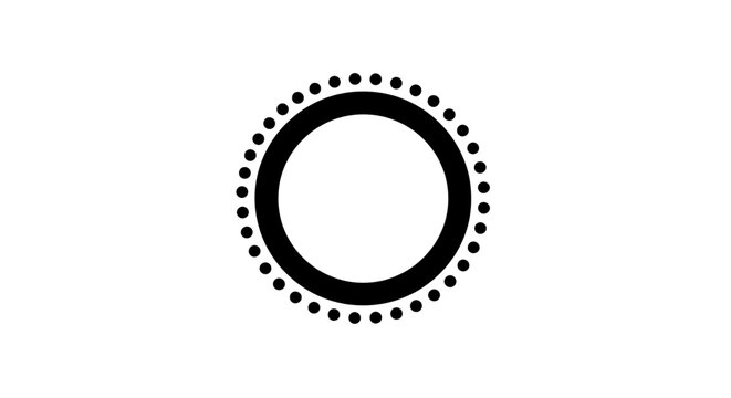 Black circle with dotted border symbol.