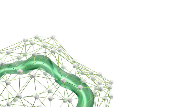 3D Graph Signal Processing neural network render on white background