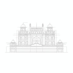 Fototapeta premium Red Fort Landmark Illustration – Delhi Heritage Design