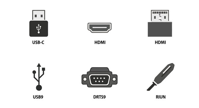Computer cable and connector types.