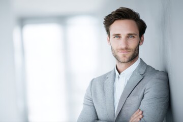 Fototapeta premium Business success concept confident entrepreneur office portrait