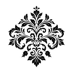 Ornamental damask decorative element vector isolated