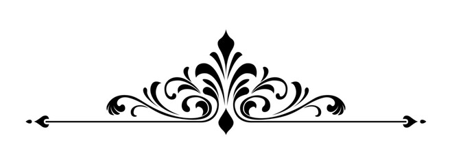 Decorative ornamental flourish element vector isolated