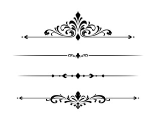 Ornamental divider set with decorative flourish elements