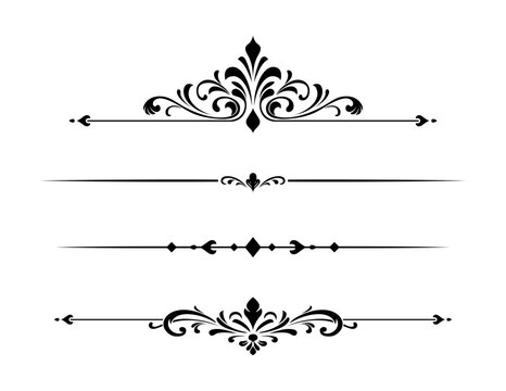 Ornamental divider set with decorative flourish elements