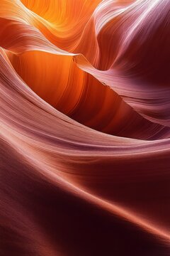 flowing layered sandstone canyon walls bathed in warm golden light, serene and majestic