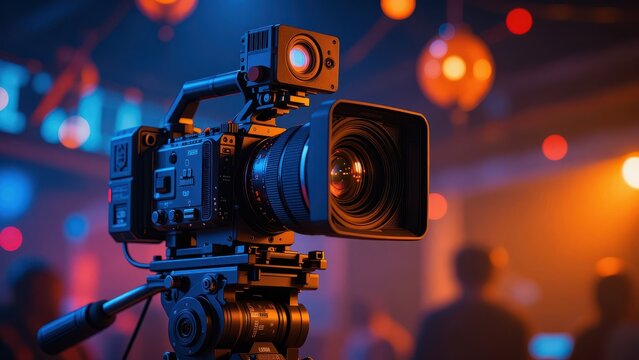 Professional Video Camera Setup for Filming or Live Production at Event
